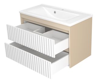 Подвесная тумба под раковину Brevita Balaton BAL-06090-03-012Я 90см белый/бежевый